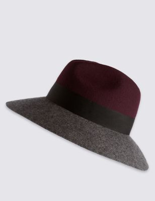 Pure Wool Block Colour Fed Hat
